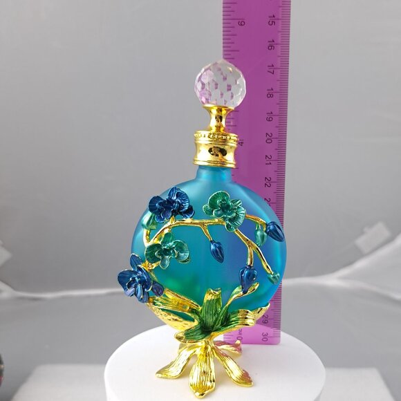 Stunning Blue Frosted Glass Decorative Bottle - Picture 6 of 8